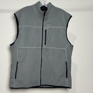 Timberland Mens XL Gray Fleece Full-Zip Vest Pockets Outdoor Wear Logo